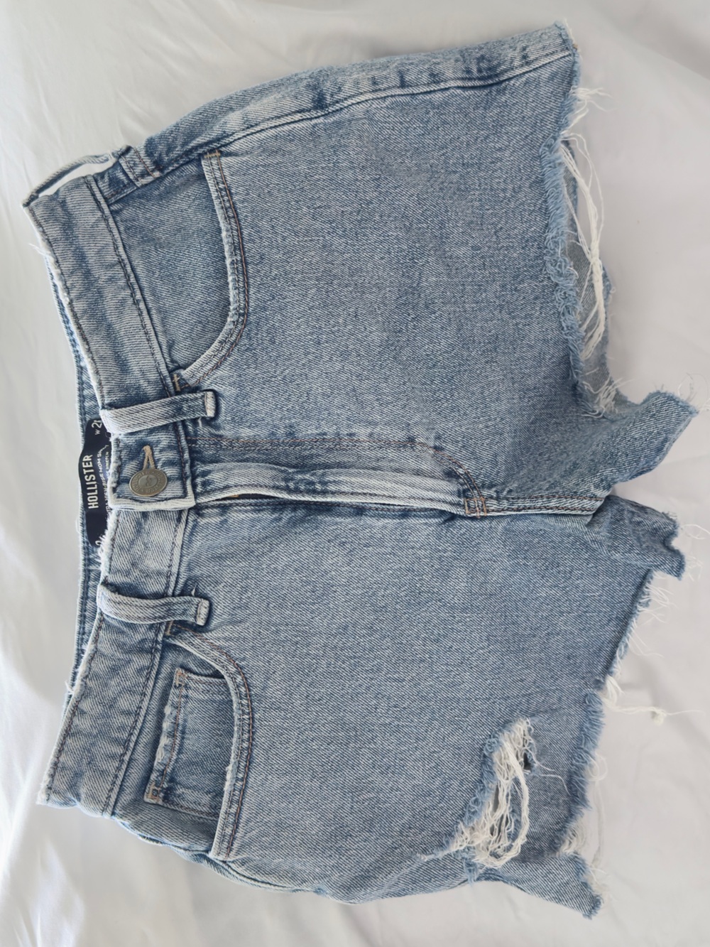 Hollister Faded Blue High-Rise Denim Cutoff Shorts